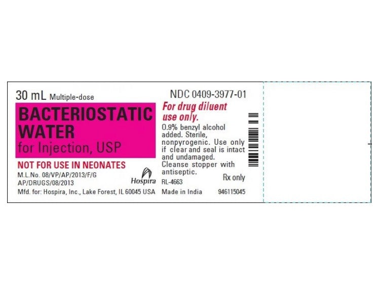 Hospira Bacteriostatic Water 30 mL – (0.9% Benzyl Alcohol)